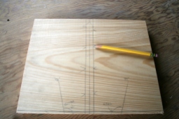 1. Measure bottom and side bevels on bow transom.