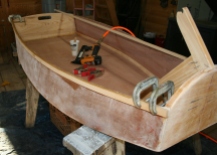 15. Gunwales fastened with Titebond and staples and clamped at ends.