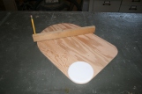 23. Use beam compass and lid to lay out headrest.