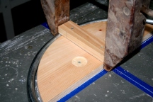 6. Conduit clamped at top before bending.