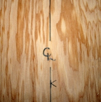 6. Mark center line entire length of plywood.