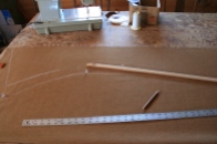 7. Laying out canvas with battens, straightedges and chalk.