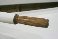 3 - The unpainted handles of the oars got 2 coats of linseed oil - in the warmth of the shop so it would penetrate.