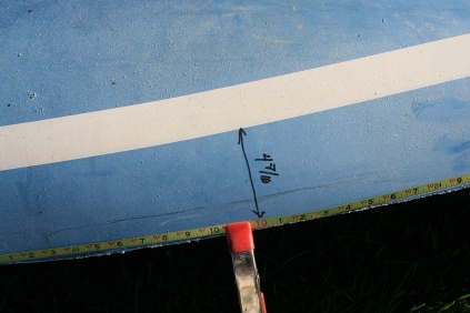 I presumed the waterline was accurate and measured "up" from there along the hull.